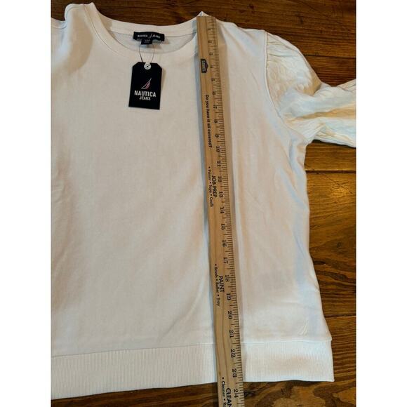 NWT Nautica Women's L Ivory / Bone Knit Sweater Casual Pullover Long Sleeve - Picture 9 of 9
